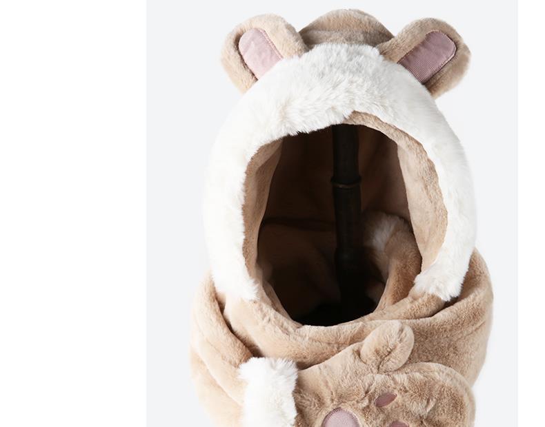 High-value Cute Hats Scarves Gloves All-in-one To Keep Warm