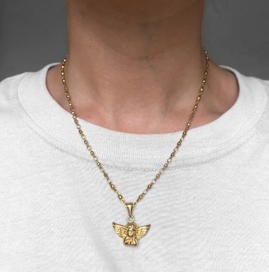 Real Gold Plated Pendant Plated Angel Cupid Necklace