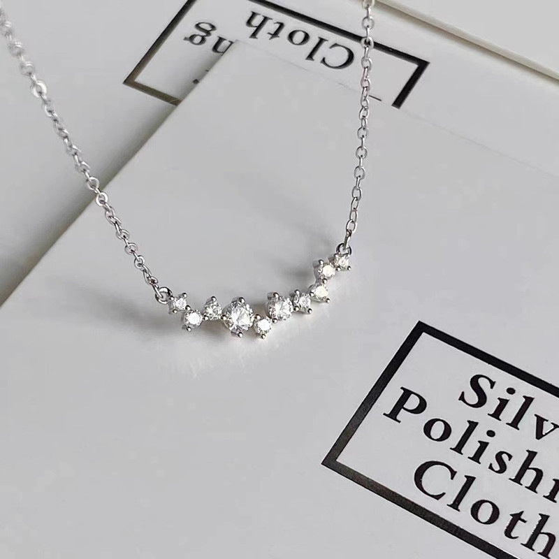 S925 Sterling Silver 14K Gold Plated Smile Necklace For Women